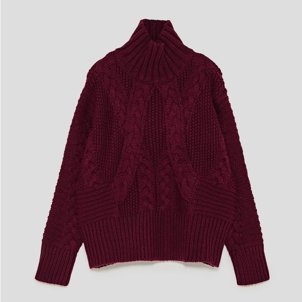 Zara Burgundy Turtleneck Sweater